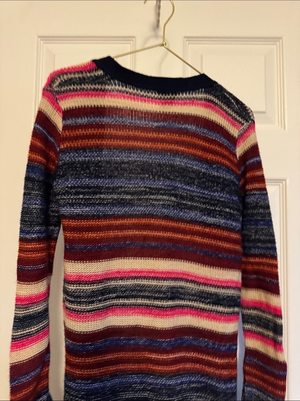 Rue21 Striped Multicolor Open Cardigan with Navy Trim - Picture 7 of 7